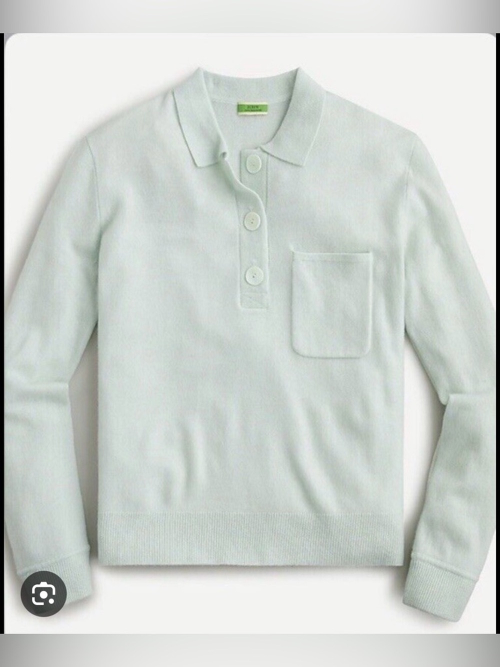 J.Crew Light Mint Long-Sleeve Cashmere Polo Sweater